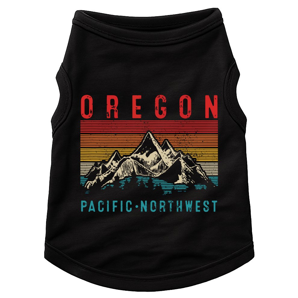 Oregon Vintage Mountains Hiking Pacific Northwest Pnw Gift Doggie Tank