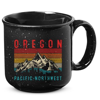 Oregon Vintage Mountains Hiking Pacific Northwest Pnw Gift 15oz Campfire Ceramic Mug