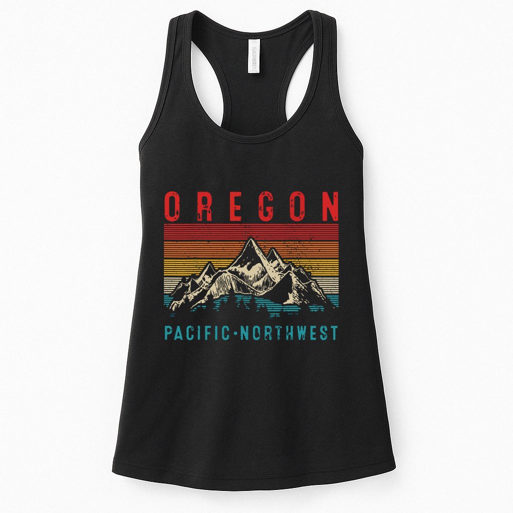 Oregon Vintage Mountains Hiking Pacific Northwest Pnw Gift Womens Tank Top