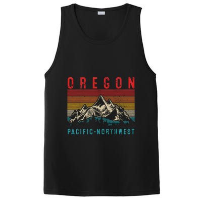 Oregon Vintage Mountains Hiking Pacific Northwest Pnw Gift PosiCharge Competitor Tank