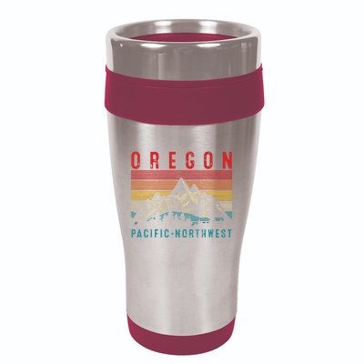 Oregon Vintage Mountains Hiking Pacific Northwest Pnw Gift 16oz Travel Tumbler