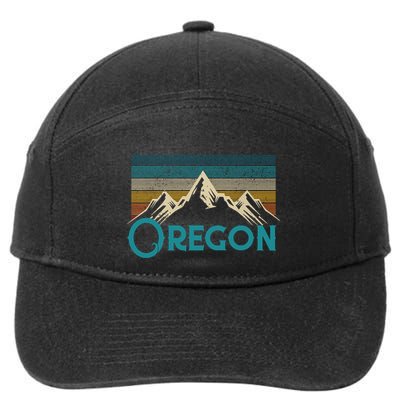Oregon Vintage Mountains Retro Hiking Souvenir Gift 7-Panel Snapback Hat