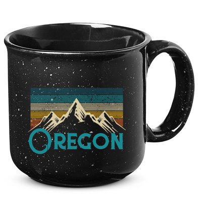 Oregon Vintage Mountains Retro Hiking Souvenir Gift 15oz Campfire Ceramic Mug