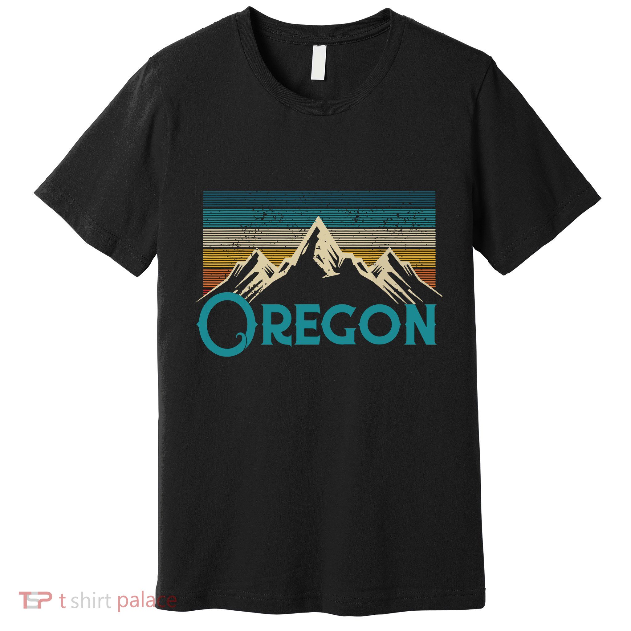 Oregon Vintage Mountains Retro Hiking Souvenir Gift Premium T-Shirt