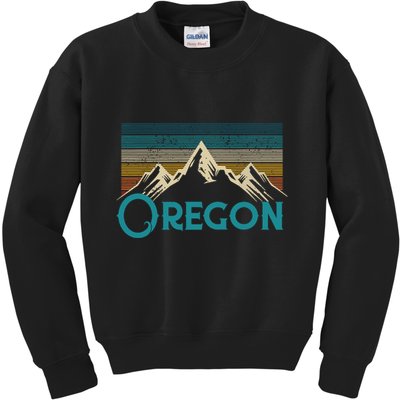 Oregon Vintage Mountains Retro Hiking Souvenir Gift Kids Sweatshirt