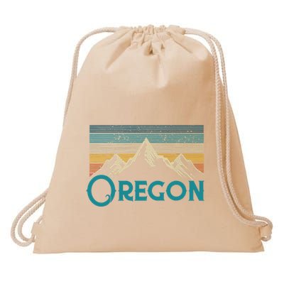 Oregon Vintage Mountains Retro Hiking Souvenir Gift Drawstring Bag