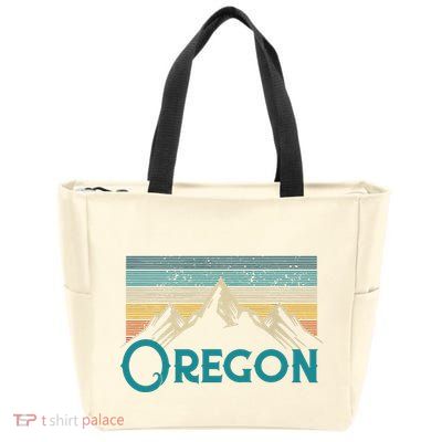 Oregon Vintage Mountains Retro Hiking Souvenir Gift Zip Tote Bag