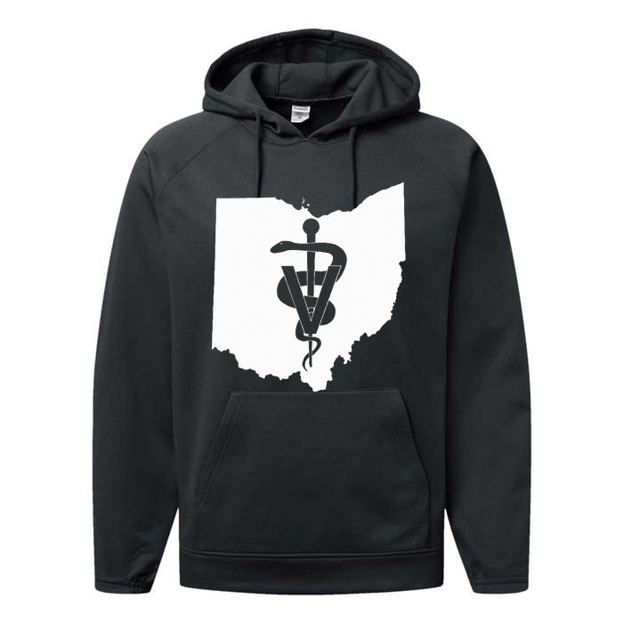 Ohio Veterinary Medicine Vet Tech Clinic Performance Fleece Hoodie