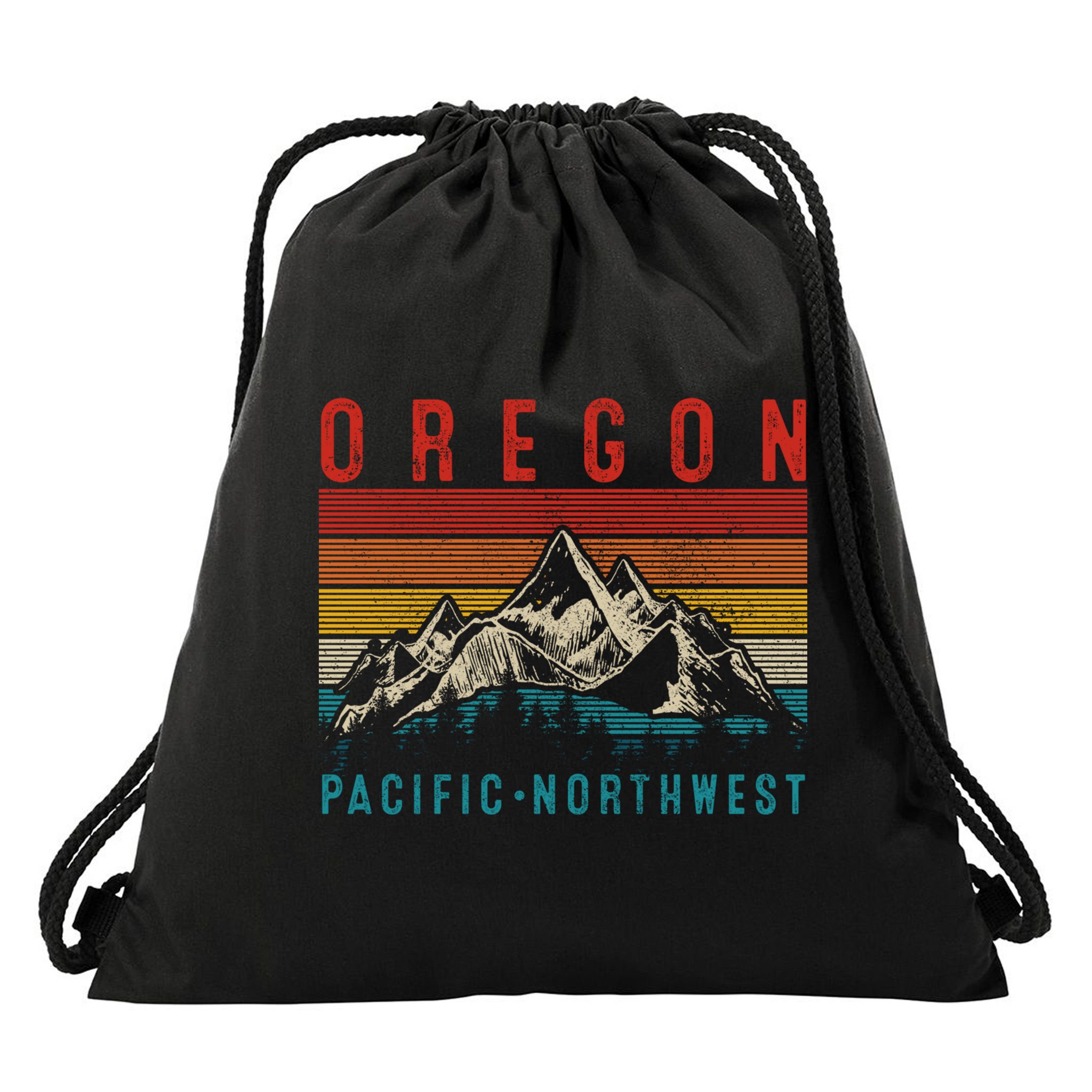 Oregon Vintage Mountains Hiking Pacific Northwest Pnw Gift Funny Gift Drawstring Bag
