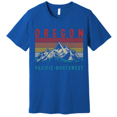 Oregon Vintage Mountains Hiking Pacific Northwest Pnw Gift Funny Gift Premium T-Shirt