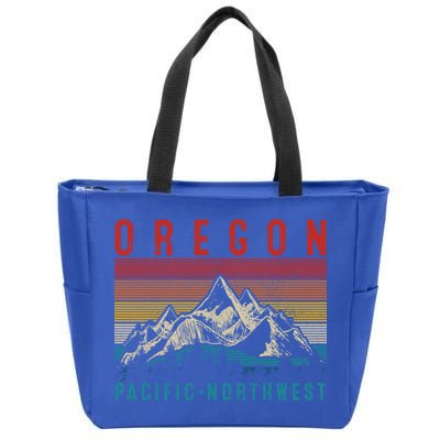Oregon Vintage Mountains Hiking Pacific Northwest Pnw Gift Funny Gift Zip Tote Bag