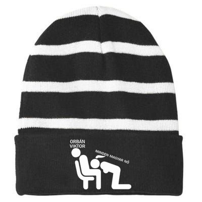 Orban Viktor Minden Magyar No Striped Beanie with Solid Band