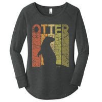 Otter Vintage Otter Lover Retro Sea Otter Women's Perfect Tri Tunic Long Sleeve Shirt