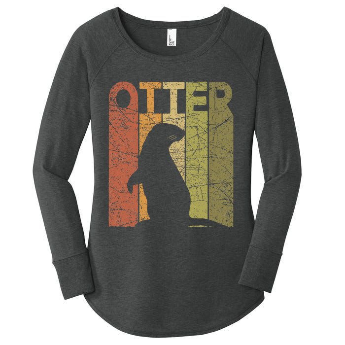 Otter Vintage Otter Lover Retro Sea Otter Women's Perfect Tri Tunic Long Sleeve Shirt