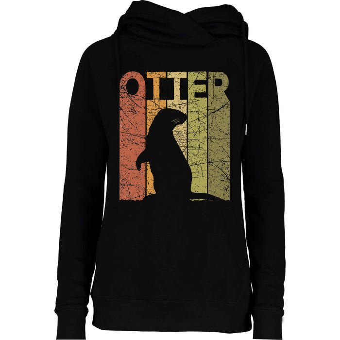 Otter Vintage Otter Lover Retro Sea Otter Womens Funnel Neck Pullover Hood