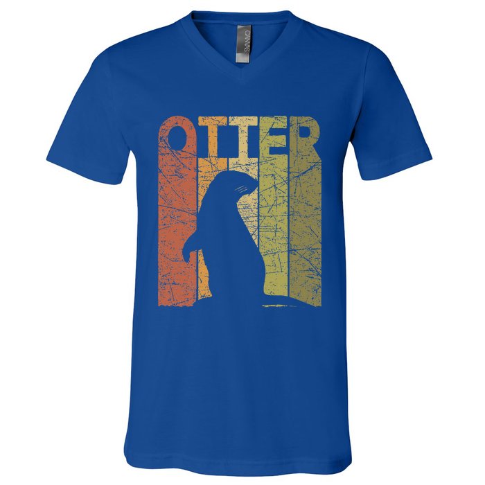 Otter Vintage Otter Lover Sea Otter V-Neck T-Shirt