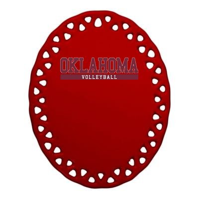 Oklahoma Volleyball Ceramic Oval Ornament