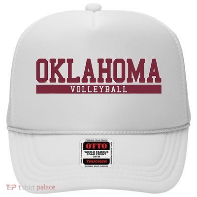 Oklahoma Volleyball High Crown Mesh Back Trucker Hat