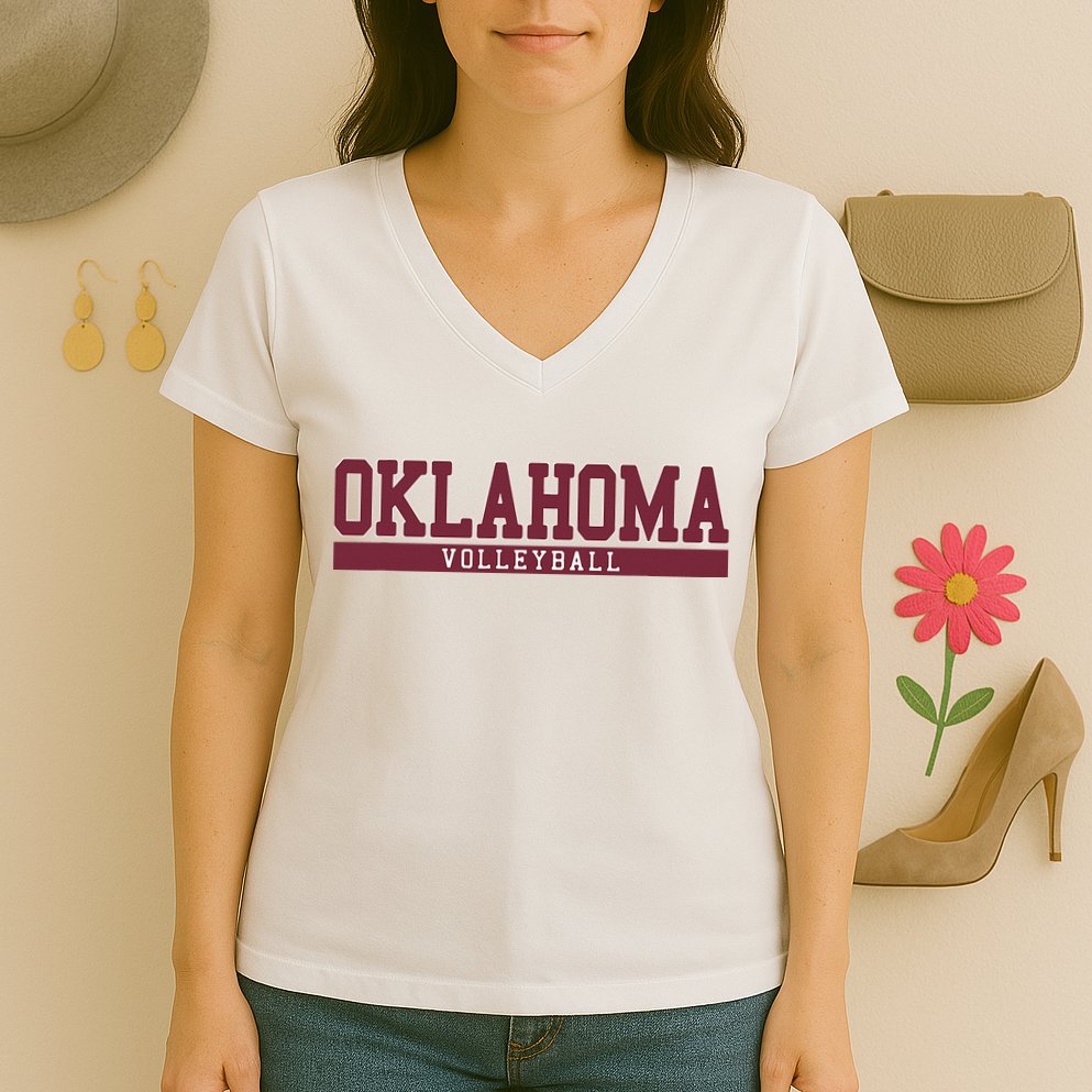 Oklahoma Volleyball Women's V-Neck T-Shirt