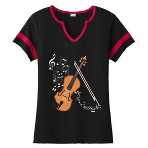 Orchestra Violin Player Gift Musical Instrument Violin Ladies Halftime Notch Neck Tee