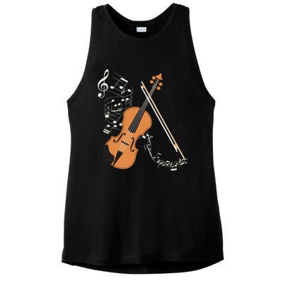 Orchestra Violin Player Gift Musical Instrument Violin Ladies PosiCharge Tri-Blend Wicking Tank