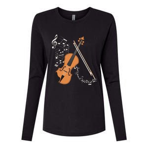 Orchestra Violin Player Gift Musical Instrument Violin Womens Cotton Relaxed Long Sleeve T-Shirt