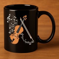 Orchestra Violin Player Gift Musical Instrument Violin 11oz C Handle Ceramic Mug