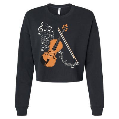 Orchestra Violin Player Gift Musical Instrument Violin Cropped Pullover Crew