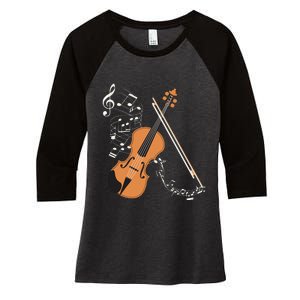 Orchestra Violin Player Gift Musical Instrument Violin Women's Tri-Blend 3/4-Sleeve Raglan Shirt