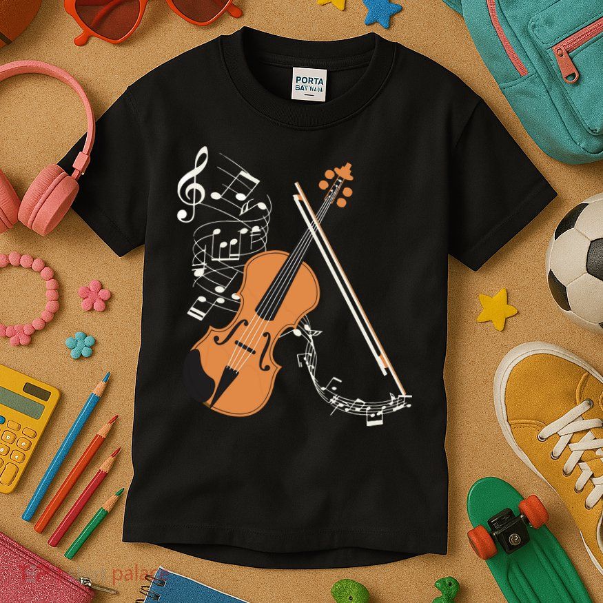 Orchestra Violin Player Gift Musical Instrument Violin Kids T-Shirt