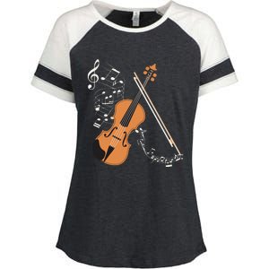 Orchestra Violin Player Gift Musical Instrument Violin Enza Ladies Jersey Colorblock Tee