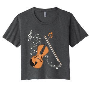 Orchestra Violin Player Gift Musical Instrument Violin Women's Crop Top Tee