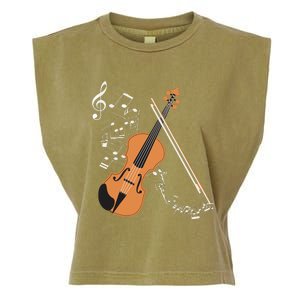 Orchestra Violin Player Gift Musical Instrument Violin Garment-Dyed Women's Muscle Tee