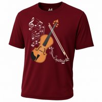Orchestra Violin Player Gift Musical Instrument Violin Cooling Performance Crew T-Shirt