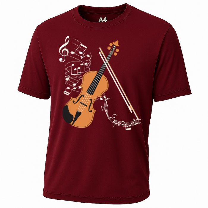 Orchestra Violin Player Gift Musical Instrument Violin Cooling Performance Crew T-Shirt