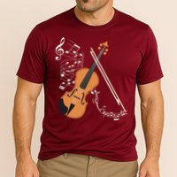 Orchestra Violin Player Gift Musical Instrument Violin Cooling Performance Crew T-Shirt