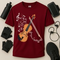 Orchestra Violin Player Gift Musical Instrument Violin Cooling Performance Crew T-Shirt