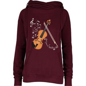 Orchestra Violin Player Gift Musical Instrument Violin Womens Funnel Neck Pullover Hood