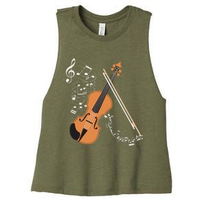 Orchestra Violin Player Gift Musical Instrument Violin Women's Racerback Cropped Tank