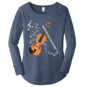 Orchestra Violin Player Gift Musical Instrument Violin Women's Perfect Tri Tunic Long Sleeve Shirt