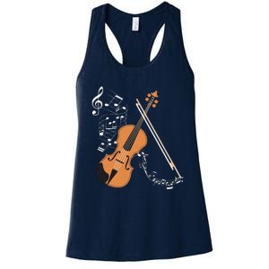 Orchestra Violin Player Gift Musical Instrument Violin Women's Racerback Tank