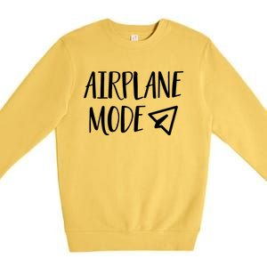 On Vacation Pilot Lazy Airplane Mode Cute Gift Premium Crewneck Sweatshirt