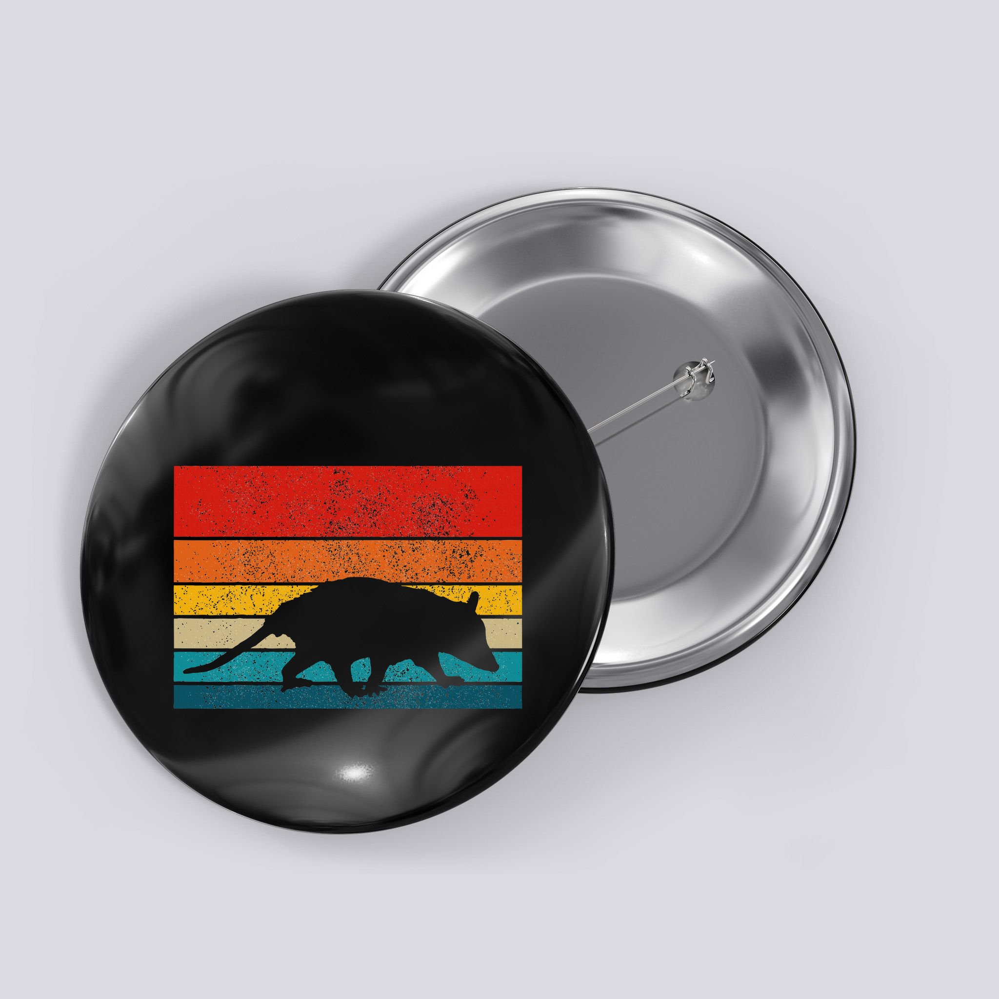 Opossum Vintage Retro Possum Button