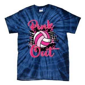 Out Volleyball Ribbon Breast Cancer Awareness Tie-Dye T-Shirt