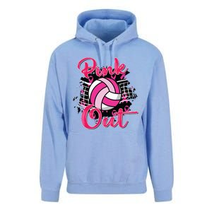 Out Volleyball Ribbon Breast Cancer Awareness Unisex Surf Hoodie