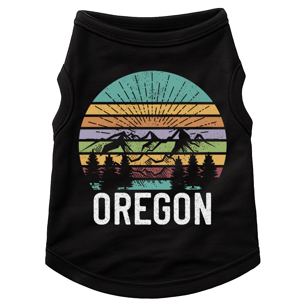 Oregon Vintage Retro Mountain 70's 80's Camping Ski Gift Doggie Tank
