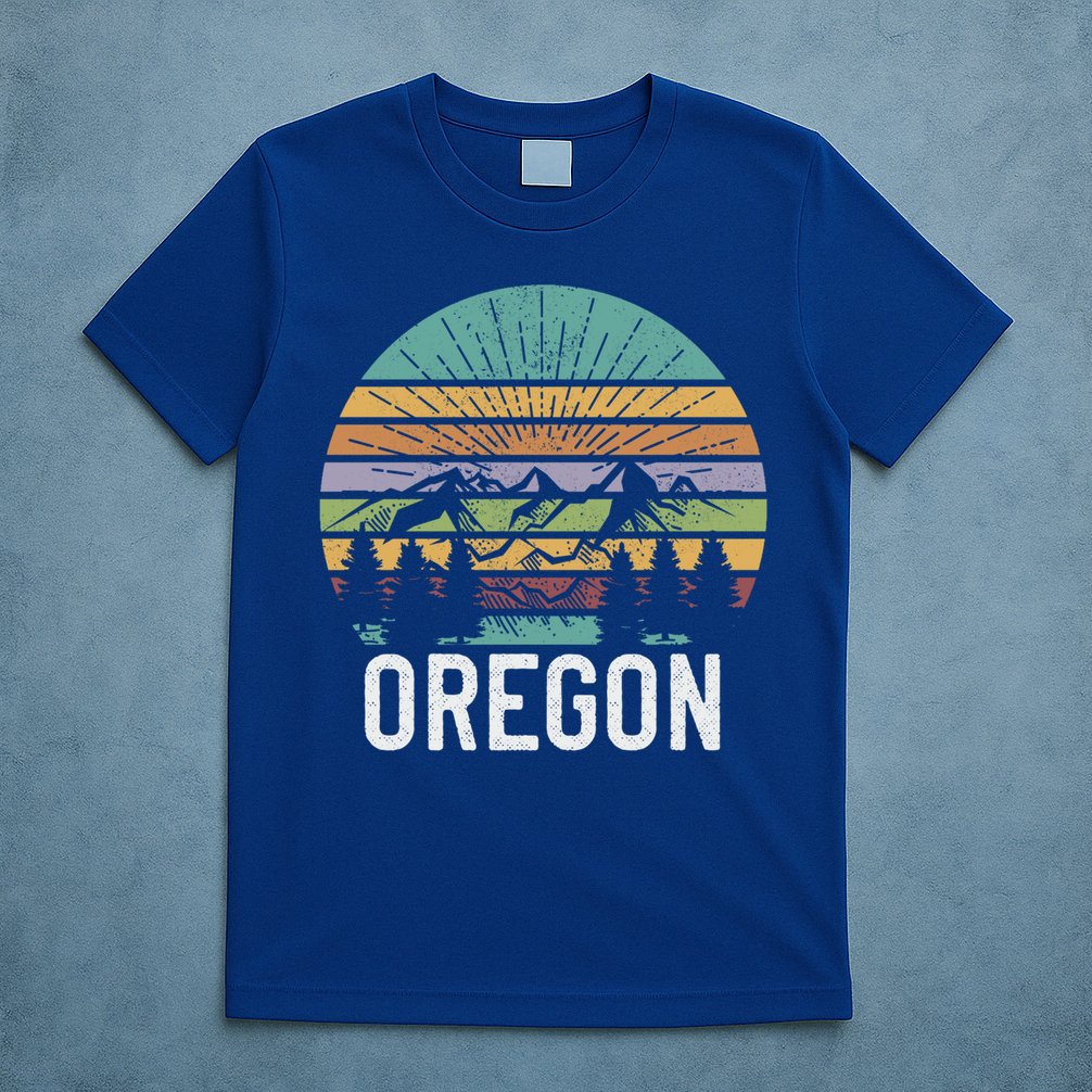 Oregon Vintage Retro Mountain 70's 80's Camping Ski Gift T-Shirt