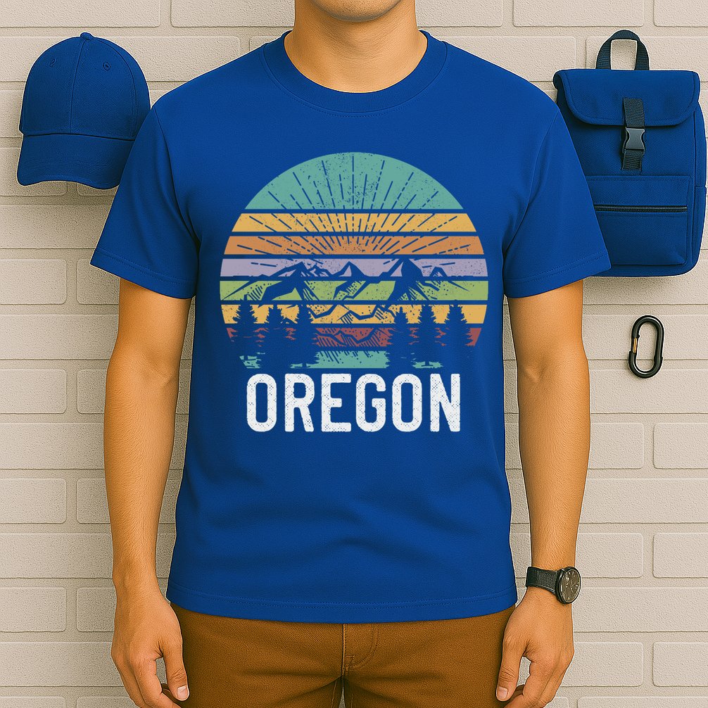 Oregon Vintage Retro Mountain 70's 80's Camping Ski Gift T-Shirt