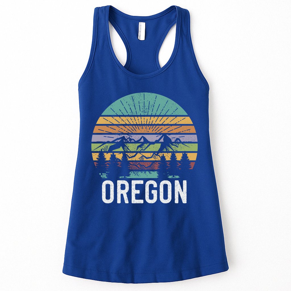 Oregon Vintage Retro Mountain 70's 80's Camping Ski Gift Womens Tank Top