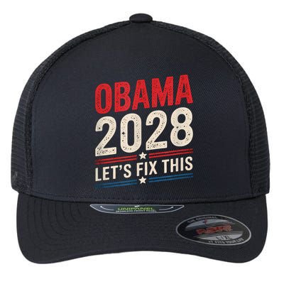 Obama Vintage Retro Patriotic 2028 Political Protest Rally Flexfit Unipanel Trucker Cap